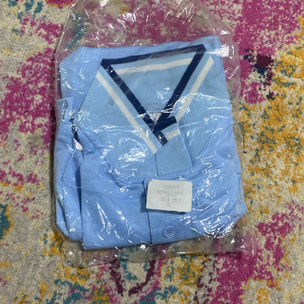 Honig's Major League Short Sleeve Shirt Umpire light blue New Men’s Size XL NEW